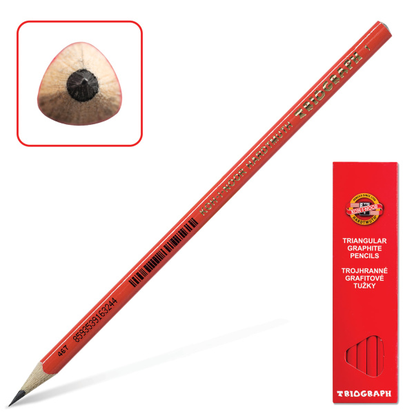 Каранд. ч/г  KOH-I-NOOR без ласт. корп.красный, трехгранный, заточ.1802/1 Каранд. ч/г  KOH-I-NOOR без ласт. корп.красный, трехгранный, заточ.1802/1
