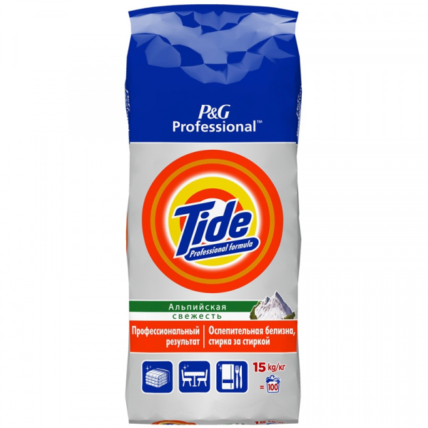 Стиральный порошок Tide (Тайд) автомат 15кг, "Альпийская свежесть"