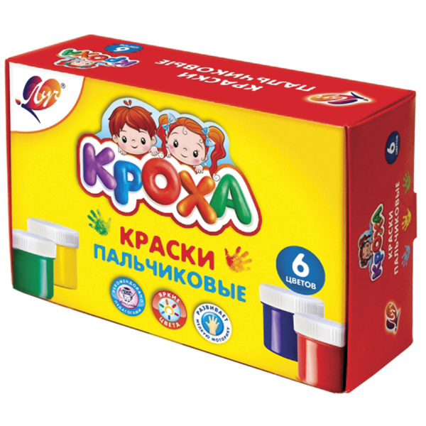 Краски пальчиковые ЛУЧ "Кроха", 6 цветов по 40 мл, 24С1508-08