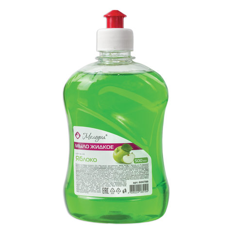 Мыло жидкое 500мл МЕЛОДИЯ "Яблоко", пуш-пул
