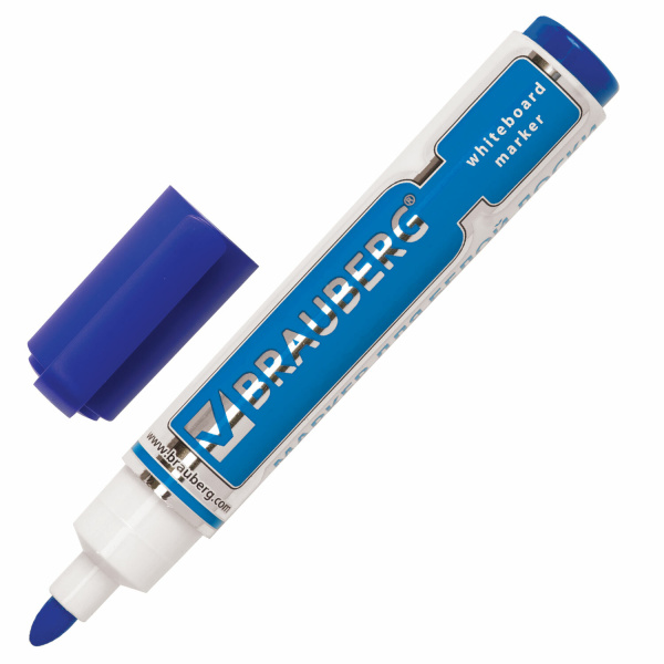 Маркер для доски BRAUBERG "Neo", круглый наконечник 5 мм, синий, 150488