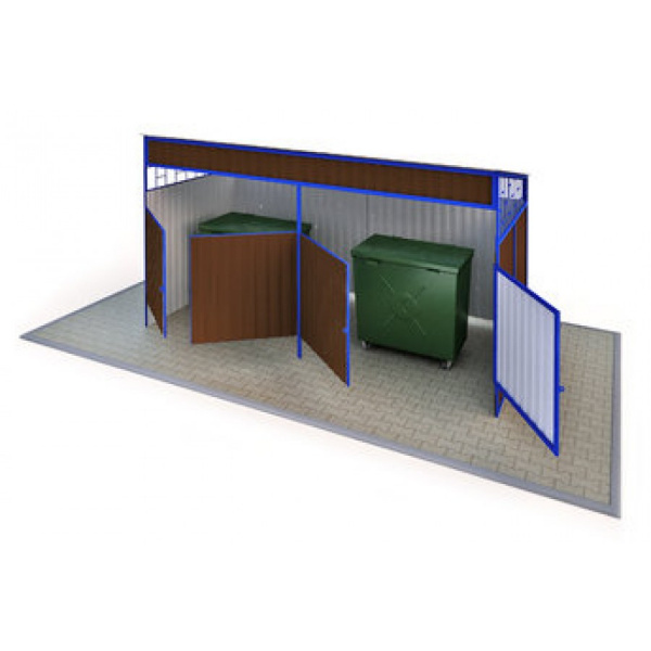 Навес для мусорных баков, Металлические элементы, Габаритные размеры: Длина х Ширина	4000х2000 Высот