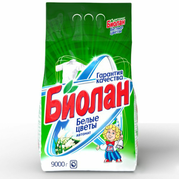 Стиральный порошок БИОЛАН автомат 9 кг "Белые цветы"