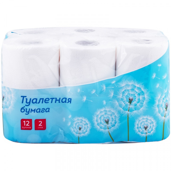 Бумага туалетная OfficeClean 2-слойная, 12шт. х14,5м, тиснение, белая