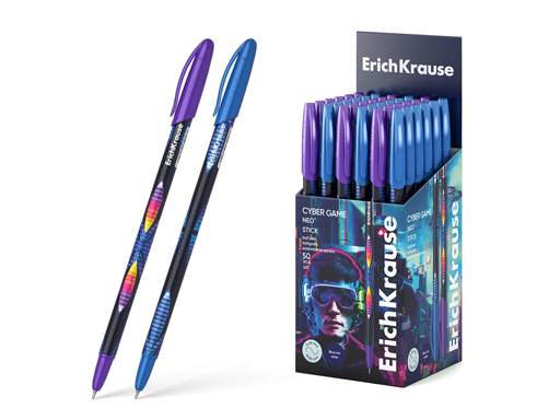 Ручка шариковая ErichKrause Neo Stick Cyber Game 0.7, Super Glide Technology, цвет чернил синий