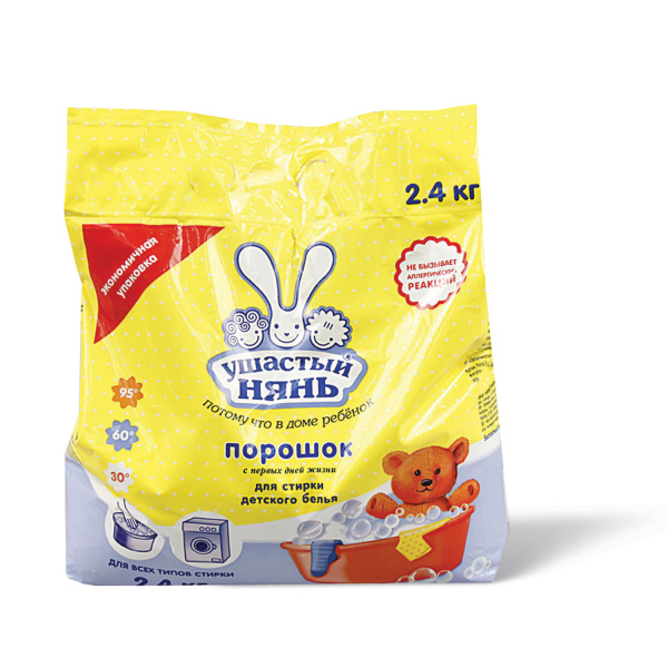 Стиральный порошок УШАСТЫЙ НЯНЬ для всех типов стирки 2,4кг, ш/к 10137