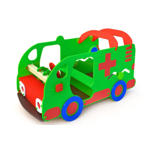 Машинка "Скорая помощь", 3-7 лет, влагостойкая фанера, общая высота 1200мм