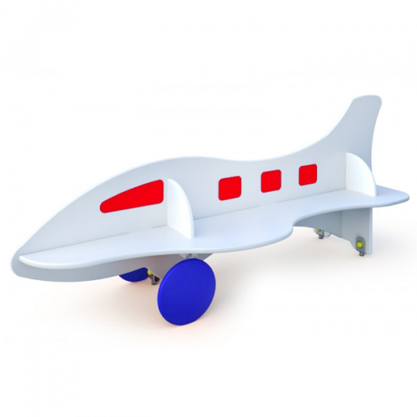 Скамейка детская "Самолет", 2-7 лет, влагостойкая фанера, размеры 2050х750мм