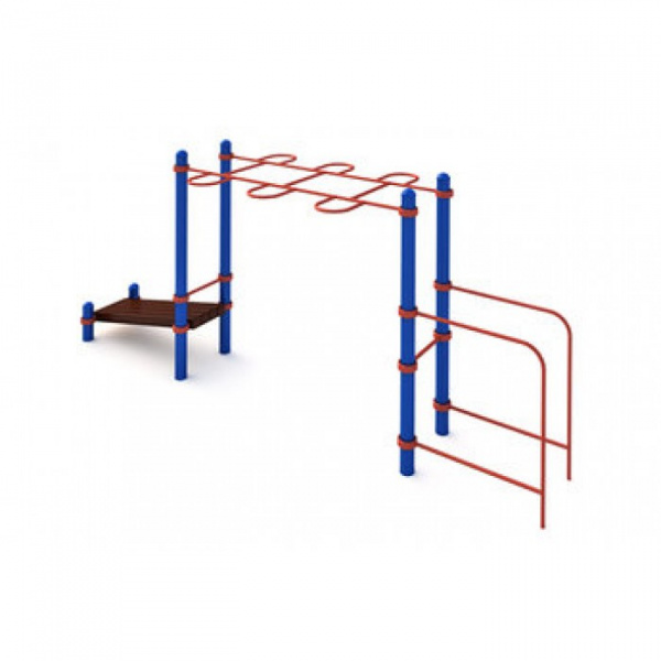 Рукоход с брусьями и лавкой для преса