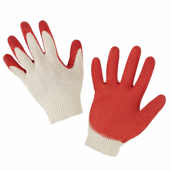 Перчатки хлопчатобумажные износостойкие ОДИНАРНЫЙ облив, 13 класс, 38-40 г, LAIMA ЛЮКС, 608672