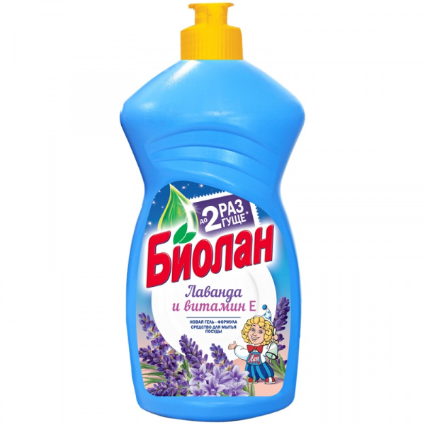 Средство для мытья посуды Биолан 450мл "Бальзам Лаванда и витамин Е"