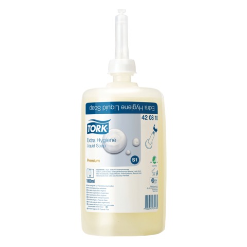Картридж с жидким мылом одноразовый TORK (Система S1) Premium, 1 л, антибактериальный эффект, 420810