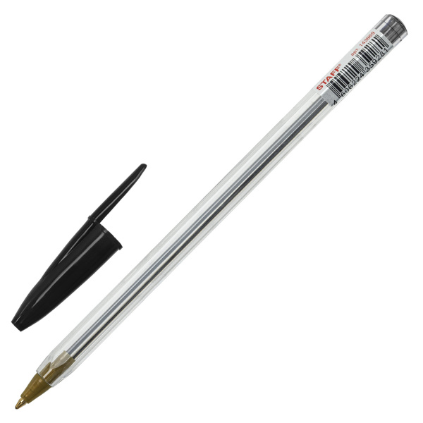Ручка шариковая STAFF "Basic Budget BP-04", ЧЕРНАЯ, линия письма 0,5 мм, с штрихкодом, 143869 Ручка шариковая STAFF "Basic Budget BP-04", ЧЕРНАЯ, линия письма 0,5 мм, с штрихкодом, 143869
