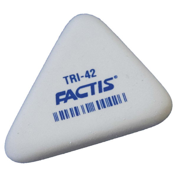 Ластик FACTIS TRI 42 (Испания), 45х35х8мм, белый, треугольный, PMFTRI42
