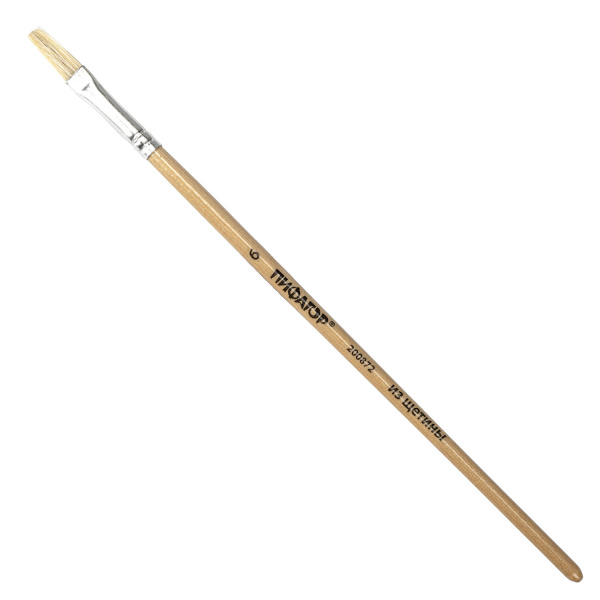 Кисть ПИФАГОР, щетина, плоская, № 6, 200872  Кисть ПИФАГОР, щетина, плоская, № 6, 200872