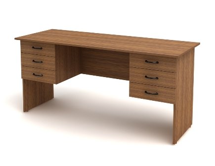 Стол 2-тумбовый 6 ящиков 1600х600х750мм (СК28.15.1+СК28.15.2), дуб молочный