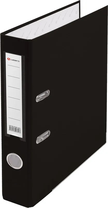 Папка-регистратор Lamark PP 50мм черный, металл.окантовка, карман, собранная