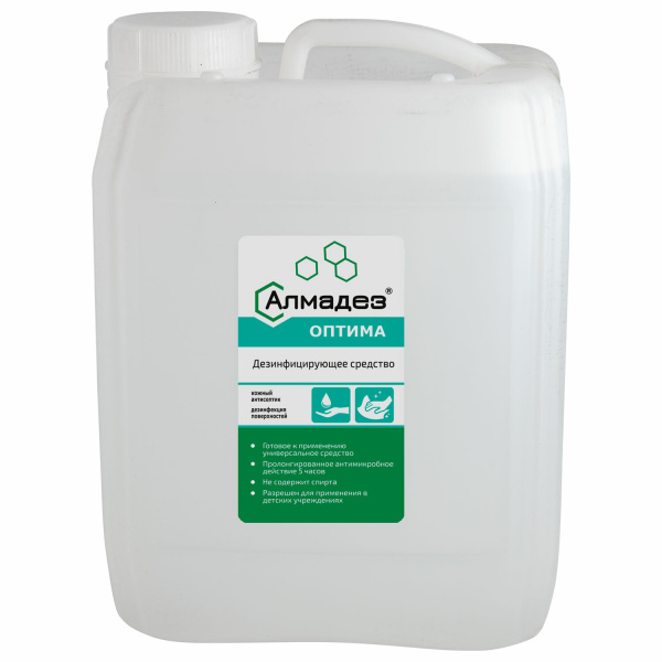 Антисептик для рук и поверхностей бесспиртовой 5 л, АЛМАДЕЗ-ОПТИМА, дезинфицирующий, жидкость, АО-54