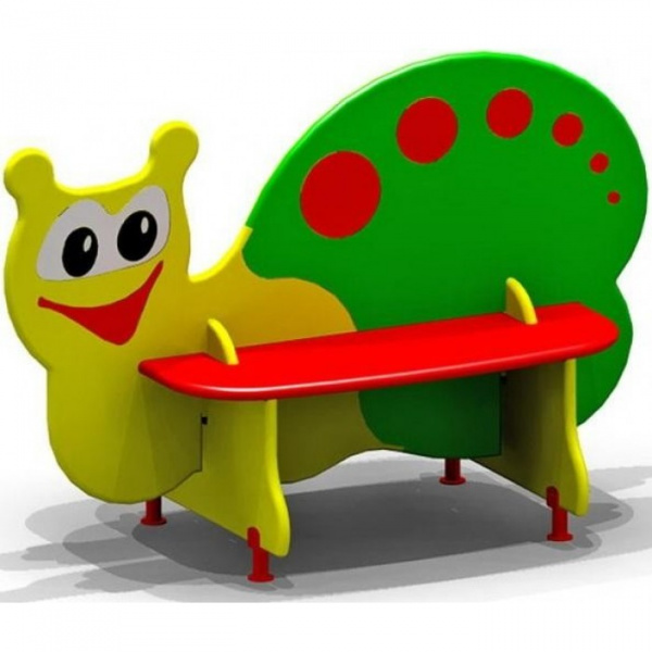 Скамейка детская "Улитка" (от 1 до 7 лет), влагостойкая фанера, размеры 1248х625 мм