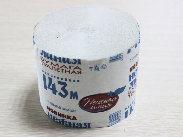 Бумага туалетная Нежная Линия/Эконом 143м, диаметр 110мм, /24