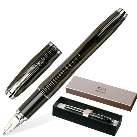 Ручка PARKER "5-й пишущий узел" Urban Premium Ebony Metal Chiselled корпус латунь, хром. детали