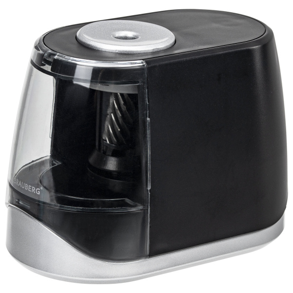 Точилка электрическая BRAUBERG ONE фреза с автостопом, 4 батарейки AA/USB (под адаптер), 270577 