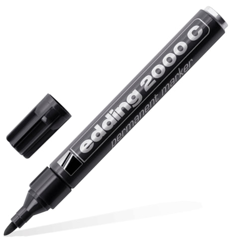 Маркер перманентный (нестираемый) EDDING круглый наконечник, 1.5-3мм, алюм.корп, черный, E-2000C/1