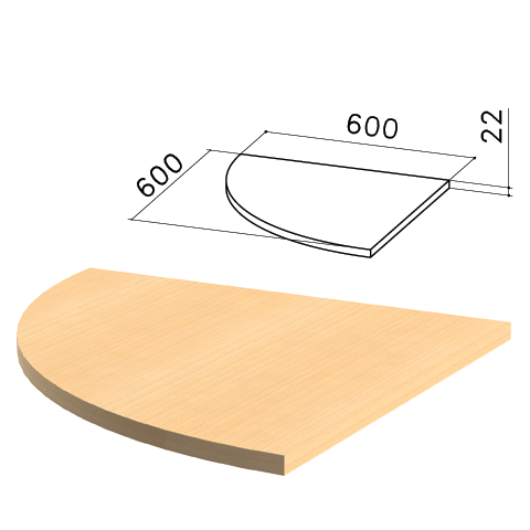 Стол приставной угловой "Монолит", 600х600х750 мм,цвет бук