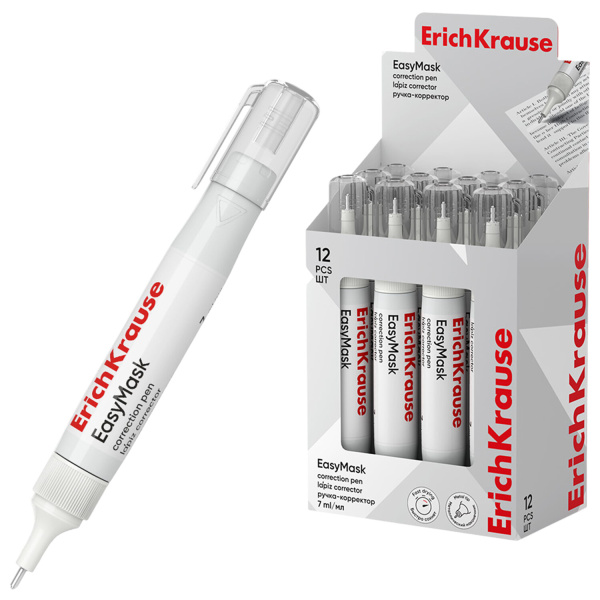 Ручка-корректор ERICH KRAUSE "EasyMask", 7 мл, металлический наконечник, 55989