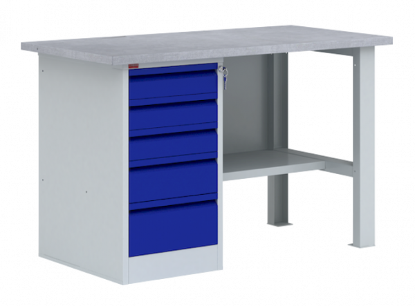 Однотумбовый металлический верстак ВП - 3Т/1.6 860х1600х685 мм