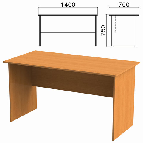 Стол письменный "Фея" (ш1400*г700*в750 мм), цвет орех милан, СФ02.5