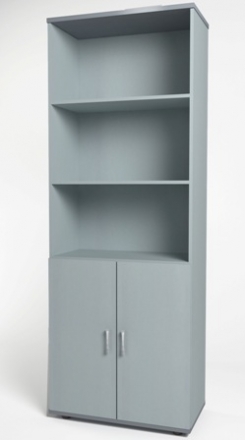 Шкаф высокий 744х390х2046, полуоткрытый, цвет серый КМ1 Монолит (ШМ44+ДМ41х2) 