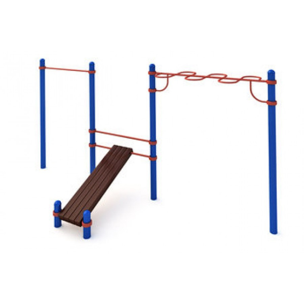 Турник классического хвата, лавка для упражнений на пресс наклонная