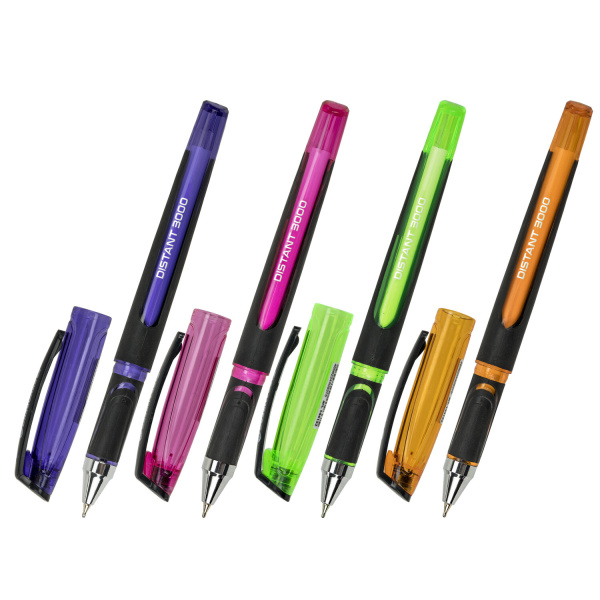 Ручка шариковая масляная BRAUBERG "DISTANT 3000", увеличенная длина письма, СИНЯЯ, корпус ассорти, л