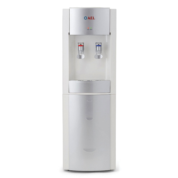 Кулер для воды AEL LD-AEL-28, напольный, НАГРЕВ/ОХЛАЖДЕНИЕ ЭЛЕКТРОННОЕ, 2 крана, белый/серебристый, 