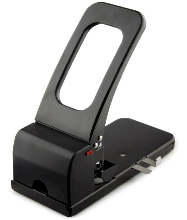 Дырокол Workmate до 100 листов, металлический, с выдвижной линейкой, черный