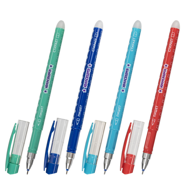 Ручка стираемая гелевая ЮНЛАНДИЯ "Звёзды", СИНЯЯ, корпус ассорти, узел 0,5мм, линия 0,35мм, 143653 Ручка стираемая гелевая ЮНЛАНДИЯ "Звёзды", СИНЯЯ, корпус ассорти, узел 0,5мм, линия 0,35мм, 143653