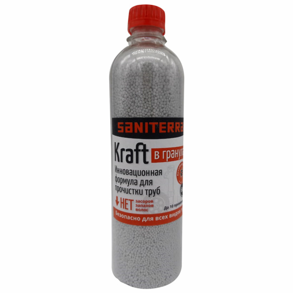 Средство для прочистки канализационных труб в гранулах 600 г, КРАФТ 