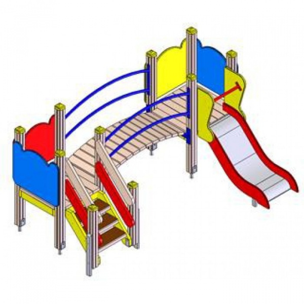Детский игровой комплекс (3-7 лет) 3150х2020 мм, Н=1600 мм, Н площадок 650 мм