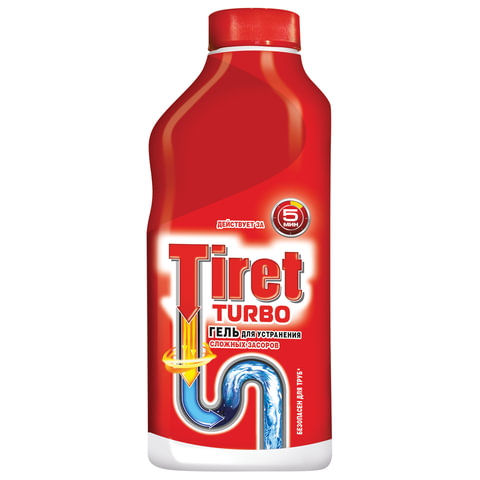 Средство для прочистки канализационных труб 500мл TIRET Turbo (Тирет Турбо), гель