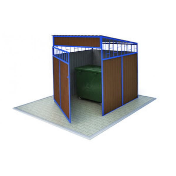 Навес для мусорных баков, металлические элементы, Габаритные размеры: Длина х Ширина	2000х2000 Высот