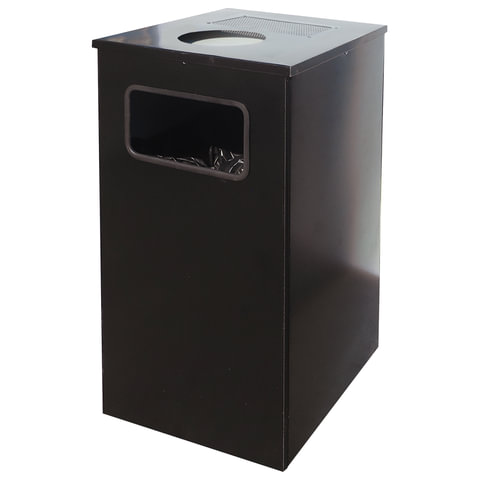 Урна металлическая уличная, 670х356х356 мм, 80 литров, цвет черный, "Квадро-11" 