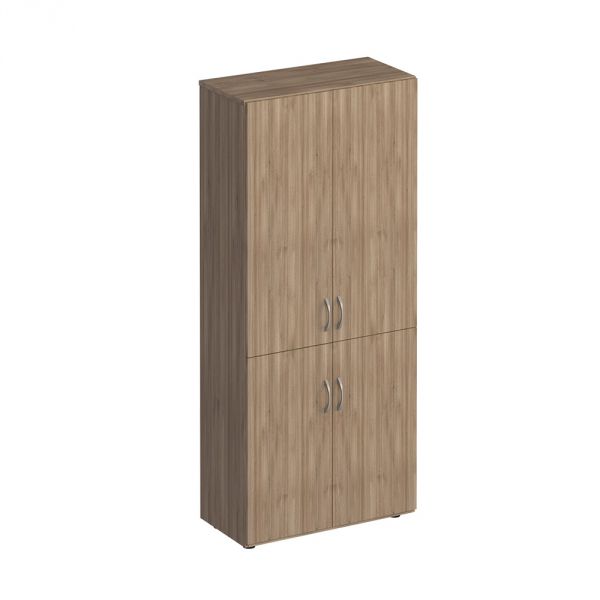 Шкаф для документов закрытый 4-дверный 80x38x200 К 373 дуб шамони темный Комфорт