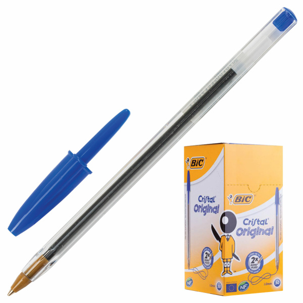 Ручка шариковая BIC CRISTAL корпус прозрач. син. детали, синяя