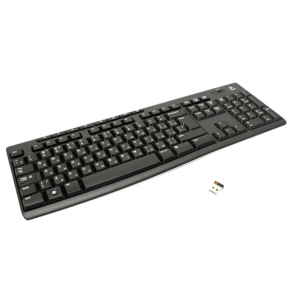 Клавиатура беспроводная LOGITECH K270, 104 клавиши + 8 дополнительных клавиш, мультимедийная, черная