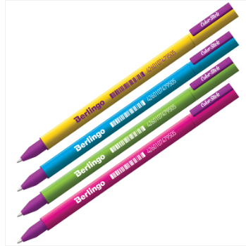 Ручка гелевая Berlingo "Color Stick" черная, 0,5мм, корпус ассорти