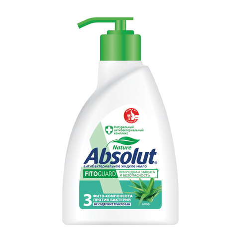 Мыло жидкое 250мл ABSOLUT (Абсолют) "Алоэ", антибактериальное, дозатор, 7418