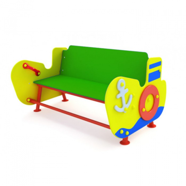 Скамейка детская "Пароход", 2-7 лет, влагостойкая фанера, размеры 1200x600мм
