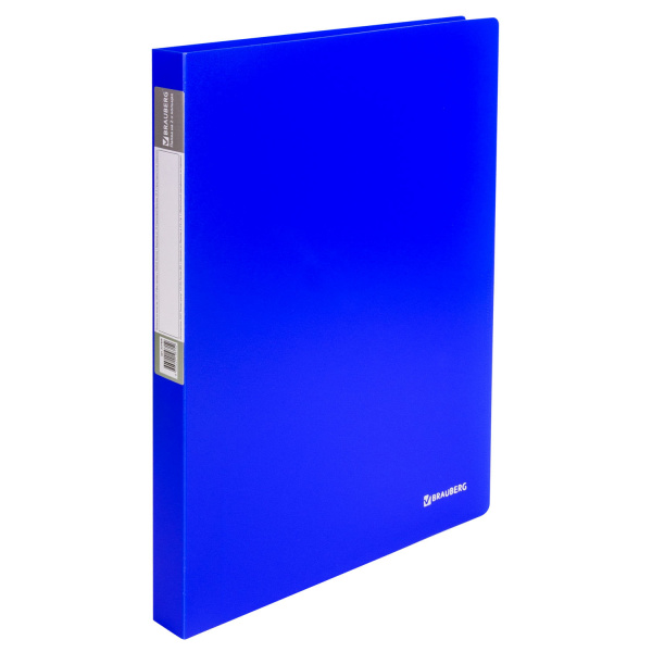 Папка на 2 кольцах BRAUBERG "Neon", 25мм, внутренний карман, неон. синяя, до 170л, 0,7мм, 227459