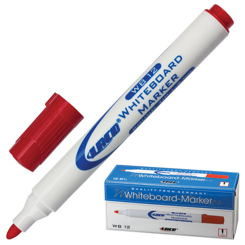 Маркер для доски LACO (ЛАКО, Германия), круглый наконечник 3 мм, красный,